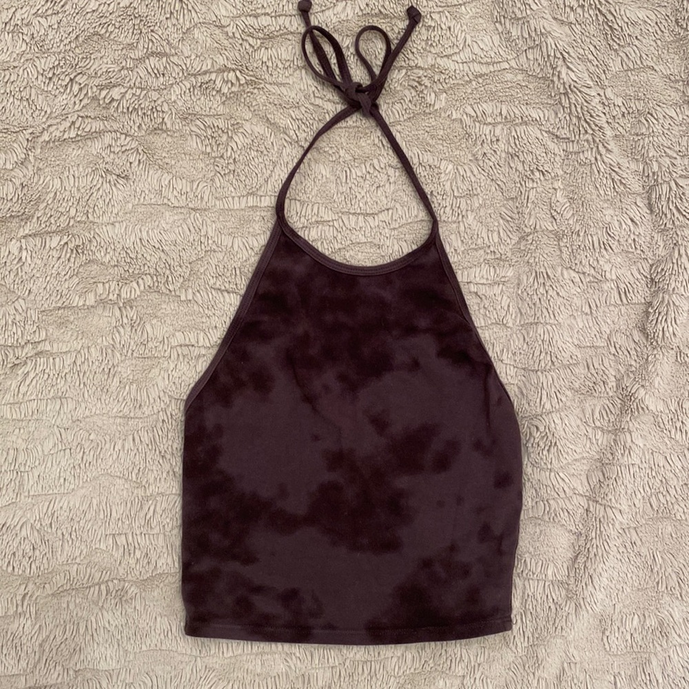 Halter black tie dye top